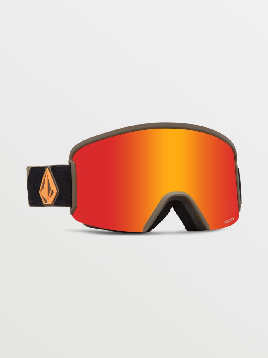 Men Volcom Accessories | Garden Goggle - Military/Gold/Chrome+Bl Red