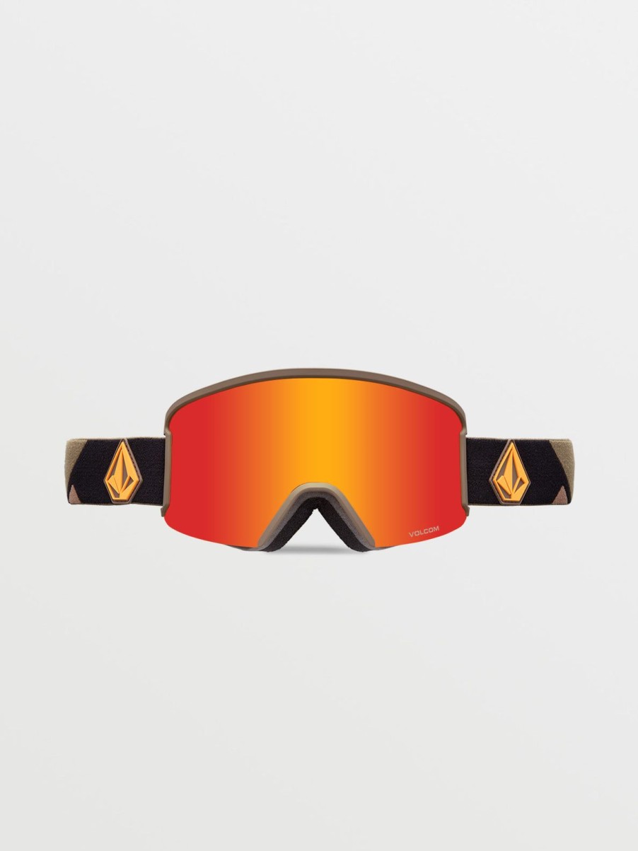 Men Volcom Accessories | Garden Goggle - Military/Gold/Chrome+Bl Red