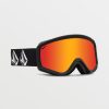 Men Volcom Goggles | Attunga Youth Goggle - Matte Black Stone/Chrome Red