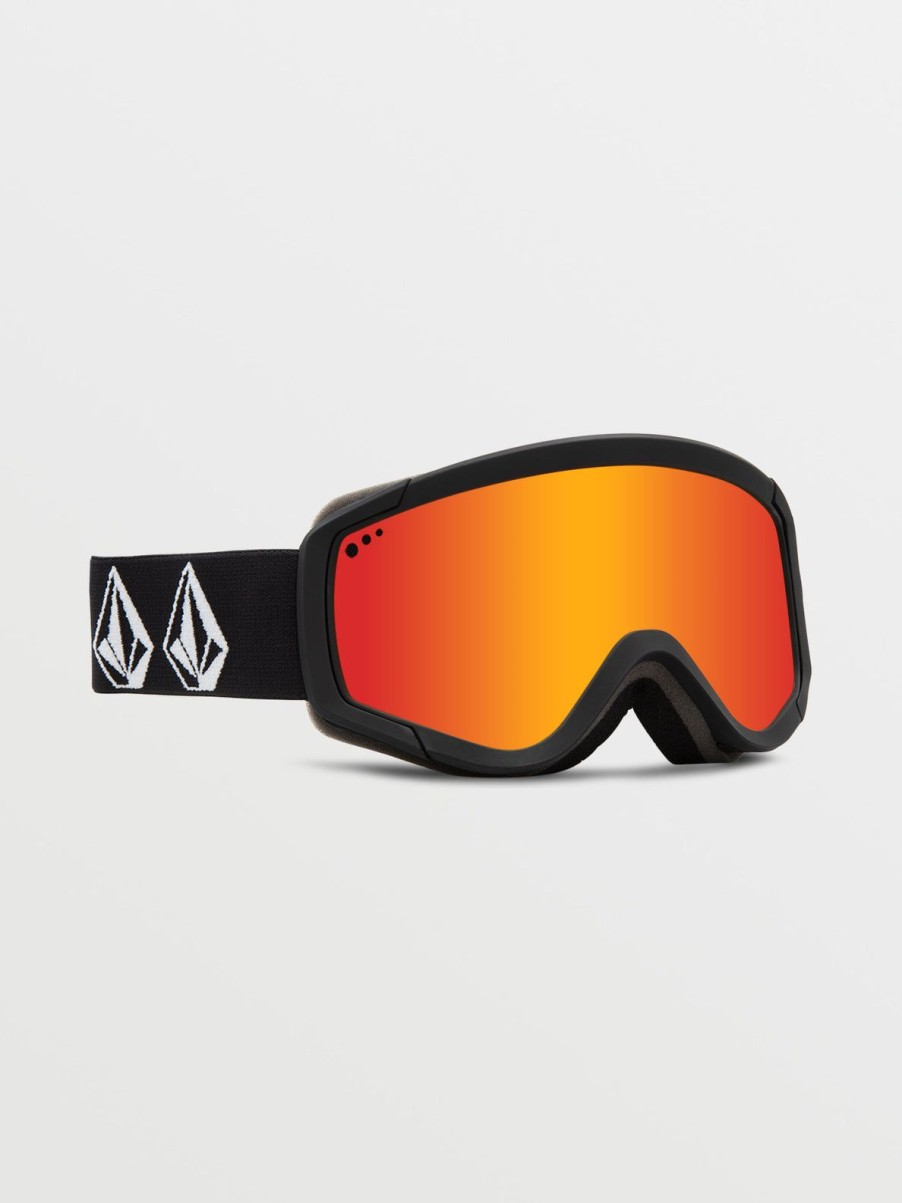 Men Volcom Goggles | Attunga Youth Goggle - Matte Black Stone/Chrome Red