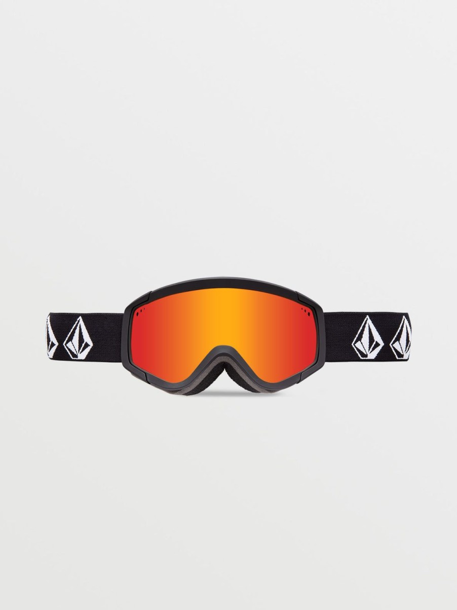 Men Volcom Goggles | Attunga Youth Goggle - Matte Black Stone/Chrome Red