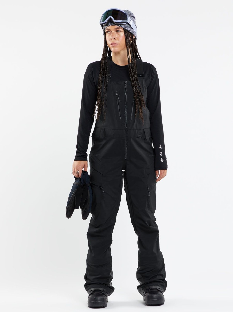 Women Volcom Pants | Womens Vs 3L Stretch Gore Bib Overalls Black