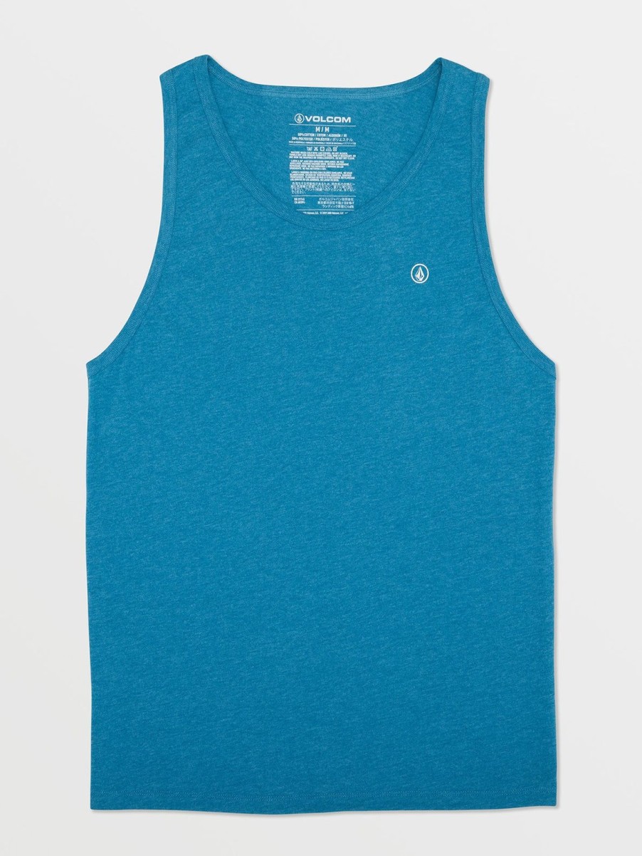 Men Volcom Hiking | Solid Heather Tank Stormy Blue