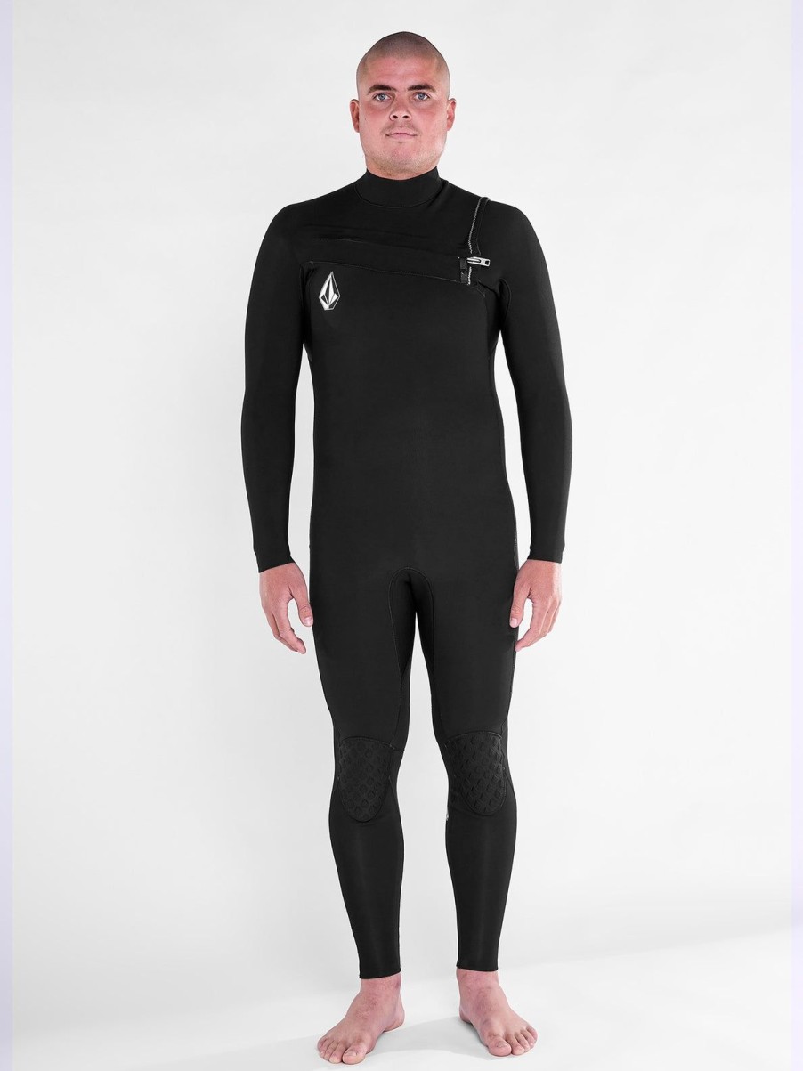 Men Volcom Wetsuits | Mens Modulator 4/3Mm Chest Zip Fullsuit Black