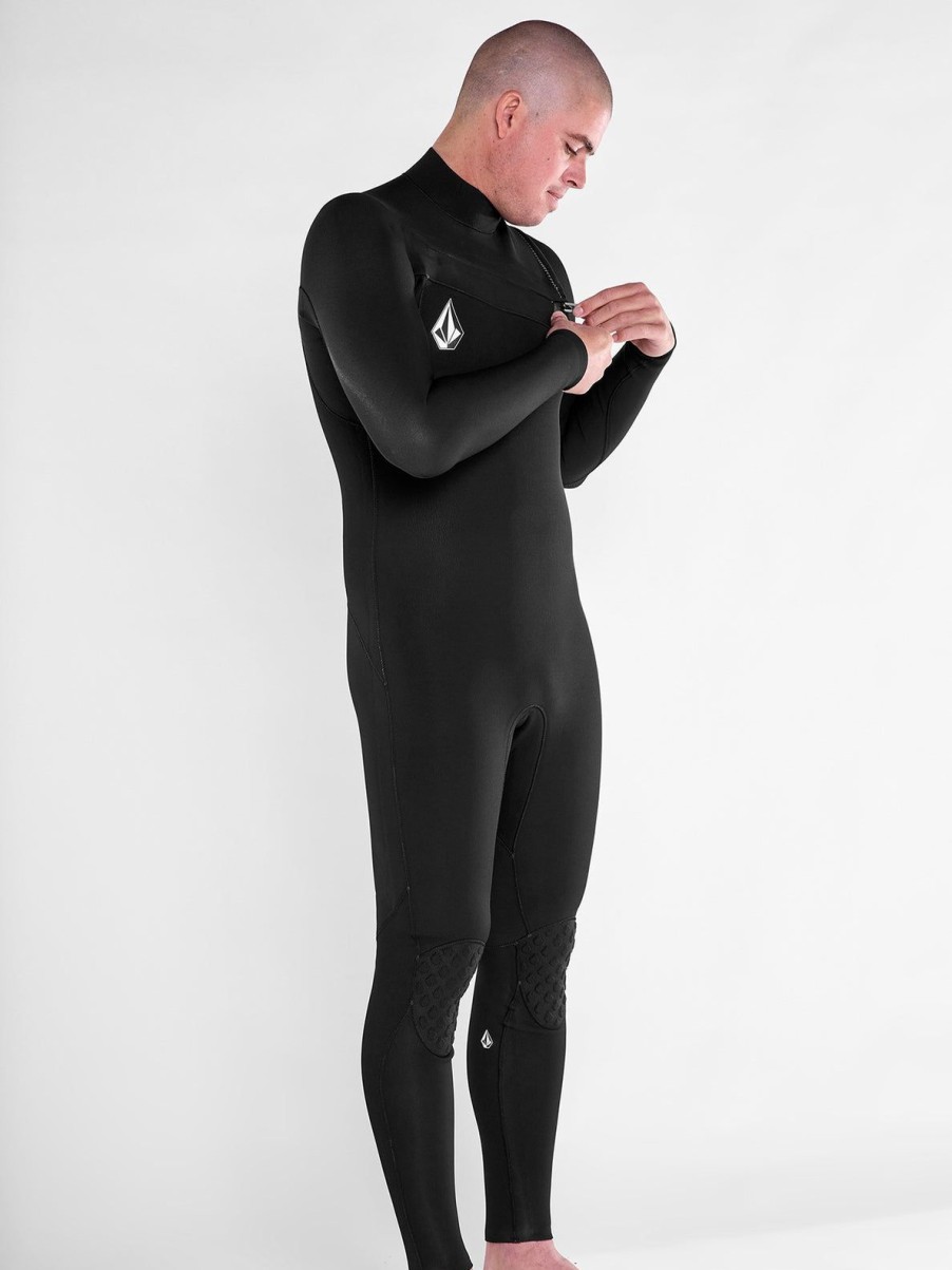 Men Volcom Wetsuits | Mens Modulator 4/3Mm Chest Zip Fullsuit Black