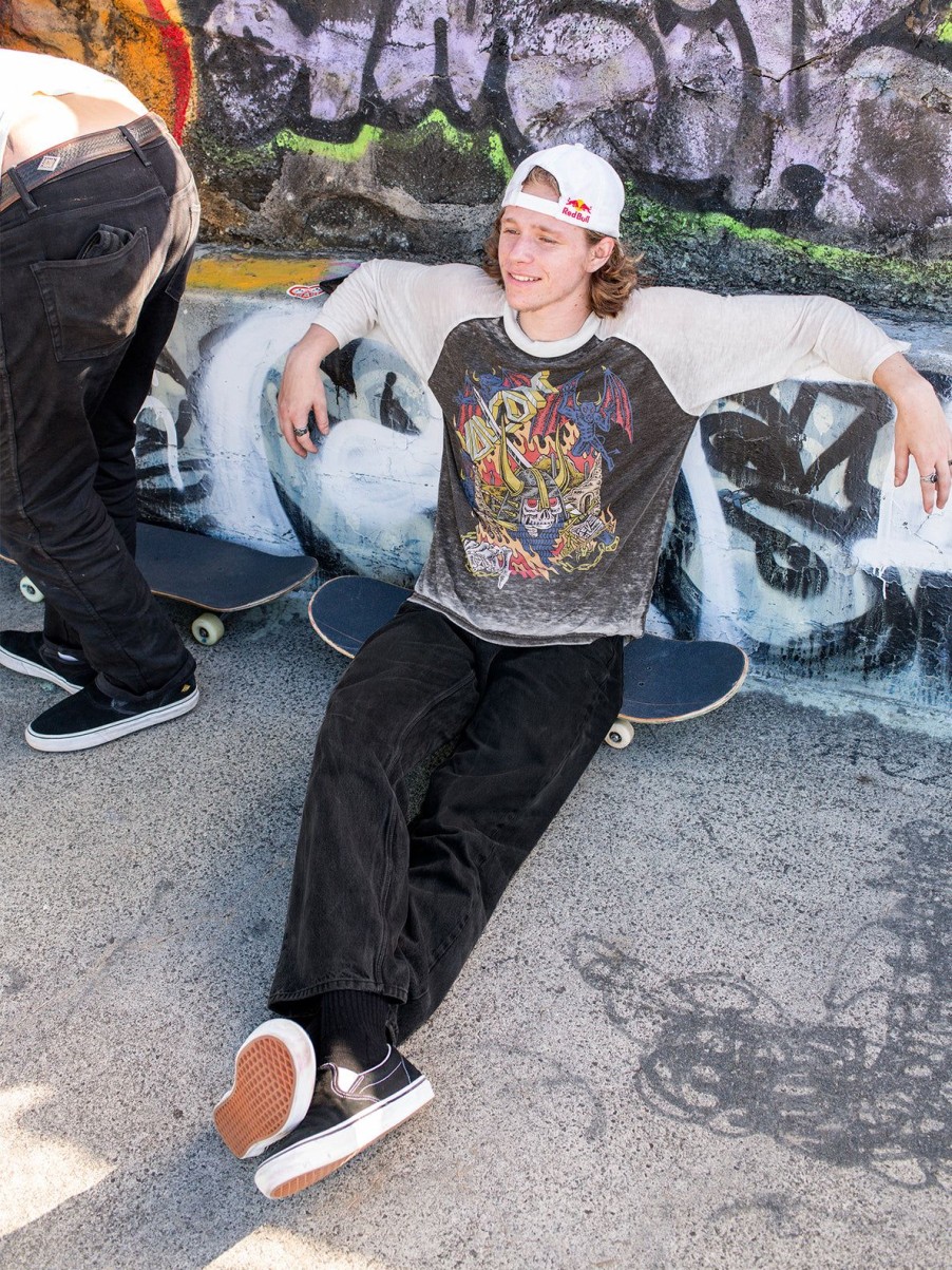 Men Volcom Tops & Tees | Skate Vitals Collin Provost Raglan Short Sleeve Tee Black