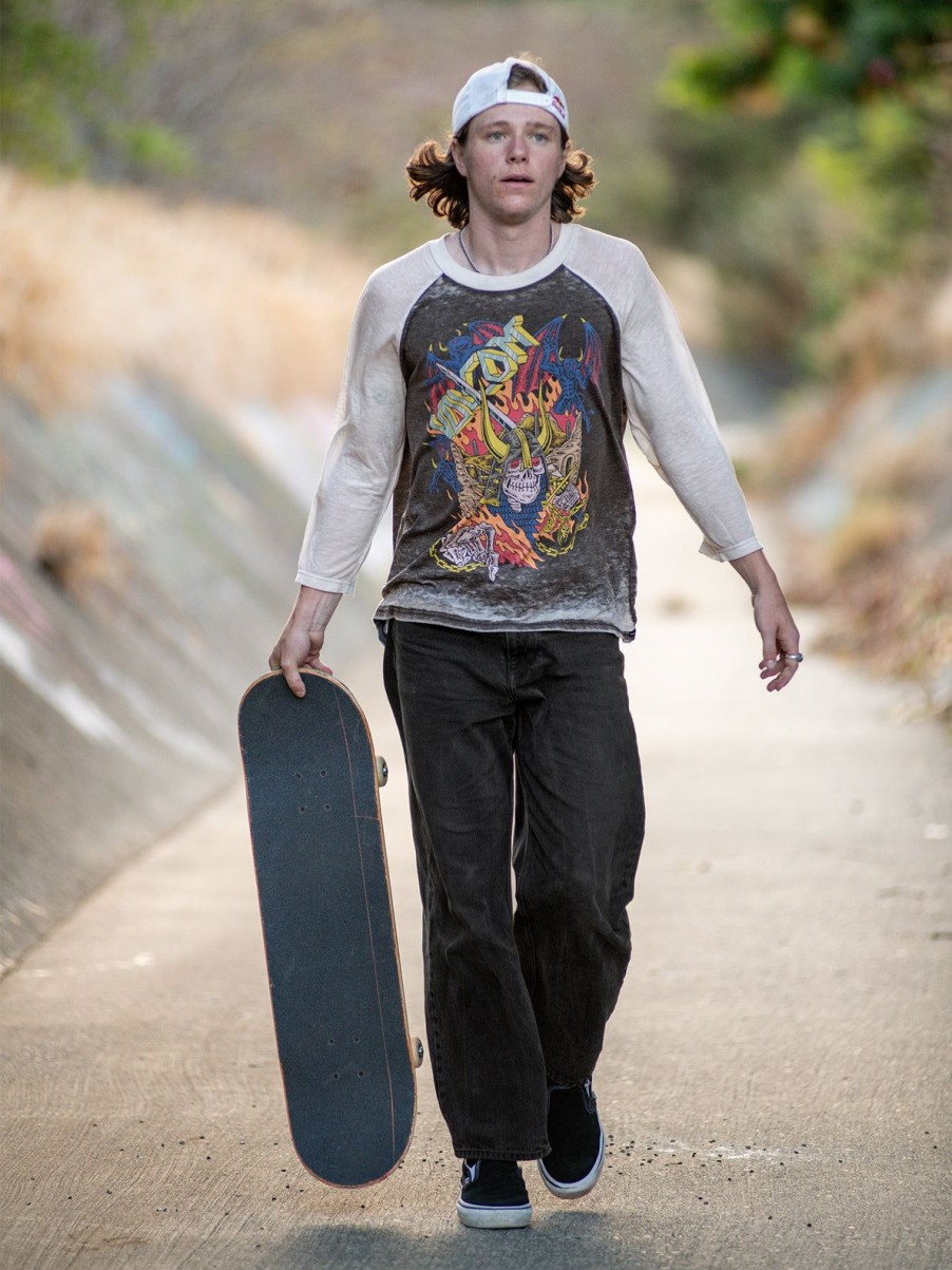 Men Volcom Tops & Tees | Skate Vitals Collin Provost Raglan Short Sleeve Tee Black