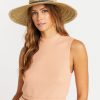 Women Volcom Hats & Beanies | Throw Shade Straw Hat - Black Natural