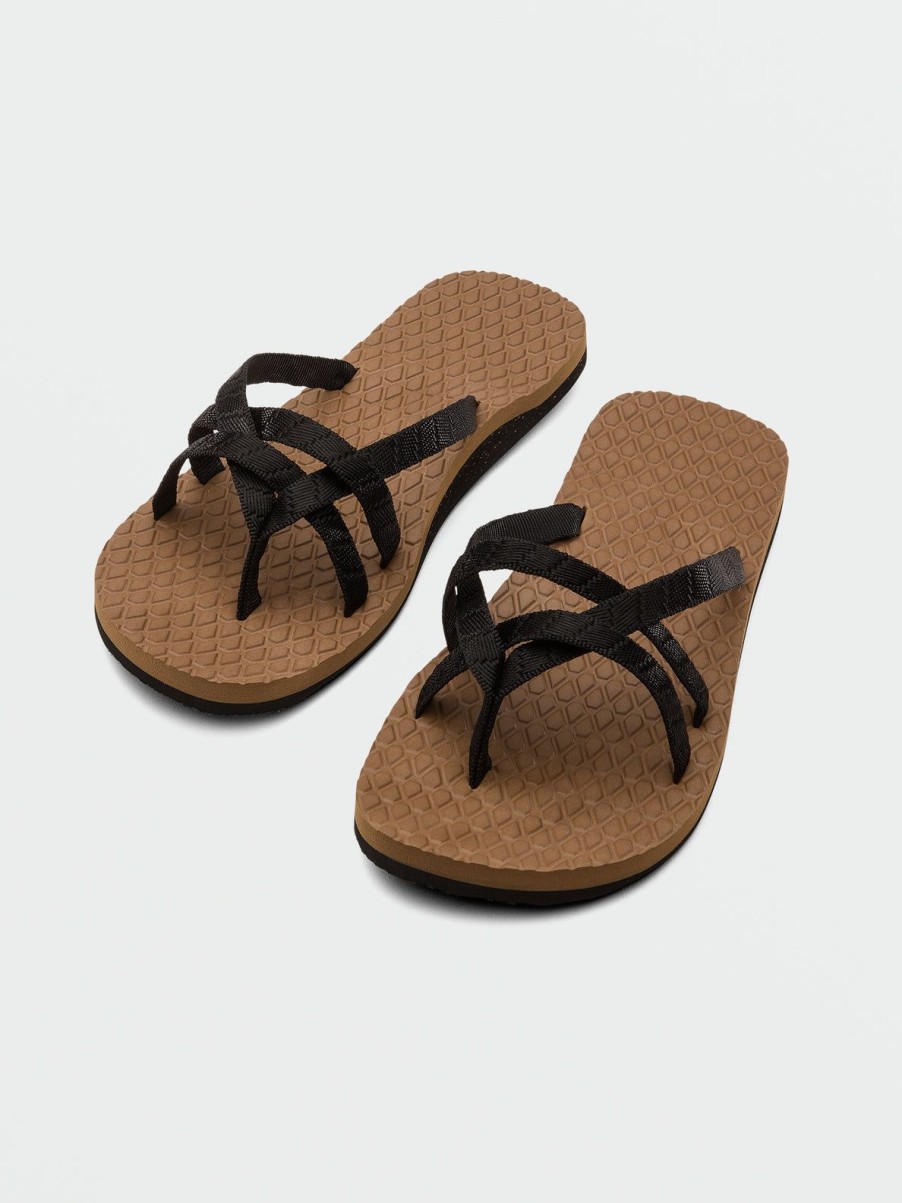 Women Volcom Sandals | Eco Concourse Trail Sandals Black