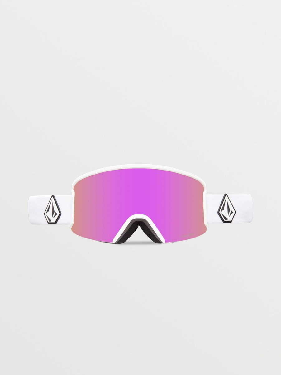 Men Volcom Accessories | Garden Goggle - Matte White/Chrome Pink