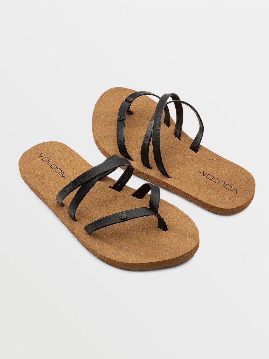 Girls Volcom | Girls Easy Breezy Big Youth Sandals Black