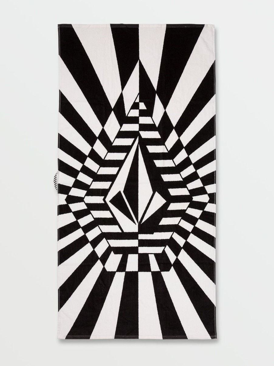 Men Volcom Accessories | Stone Ray Towel Black White