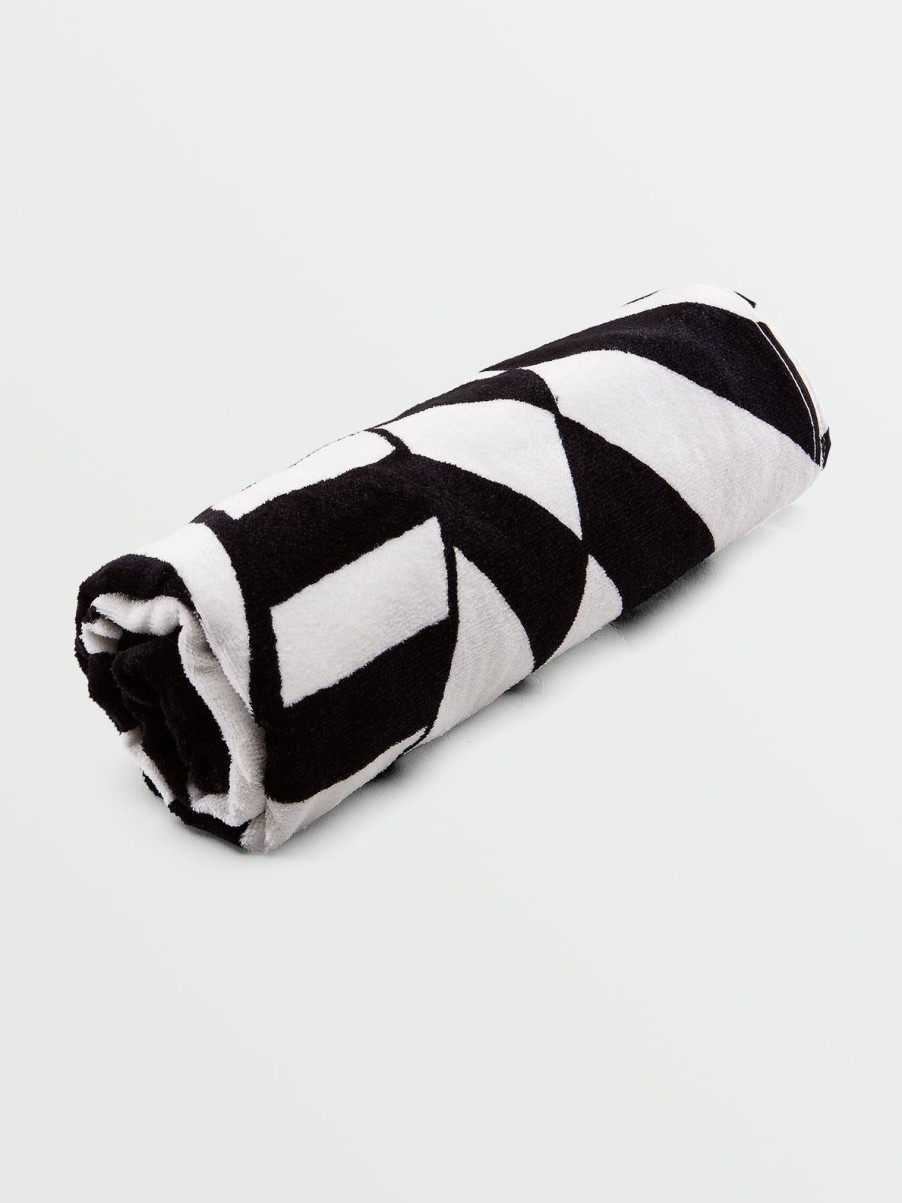 Men Volcom Accessories | Stone Ray Towel Black White