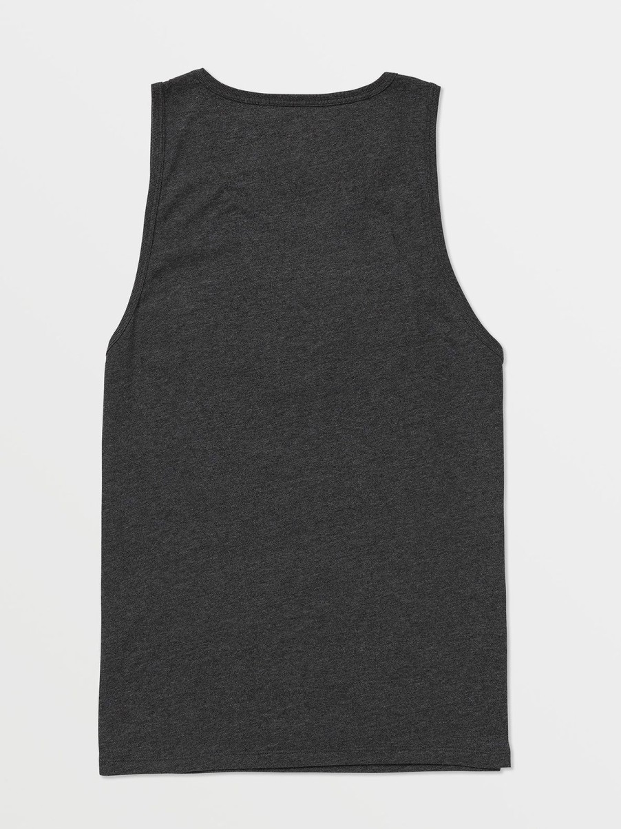 Men Volcom Hiking | Solid Heather Tank Dark Black Heather