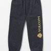 Boys Volcom Pants | Little Boys Offshore Stone Elastic Waist Fleece Pants Heather Black