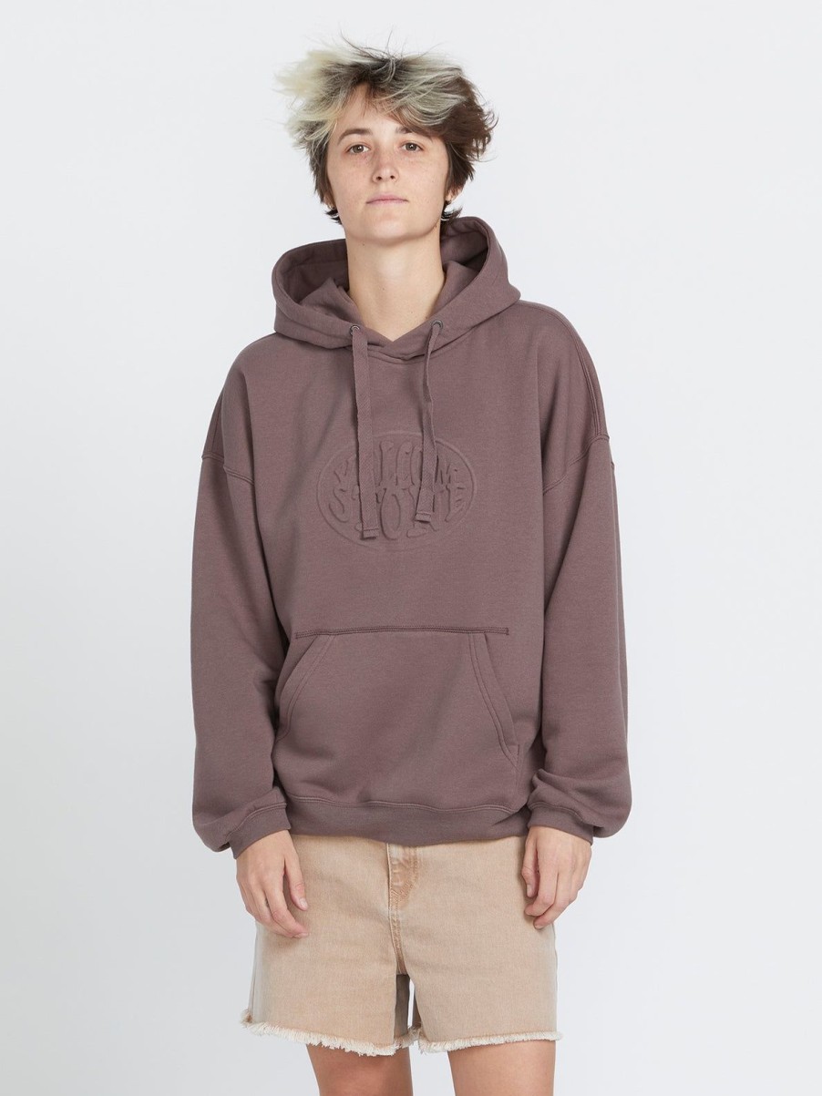 Women Volcom Hoodies & Sweatshirts | Push Back Hoodie Slate Grey