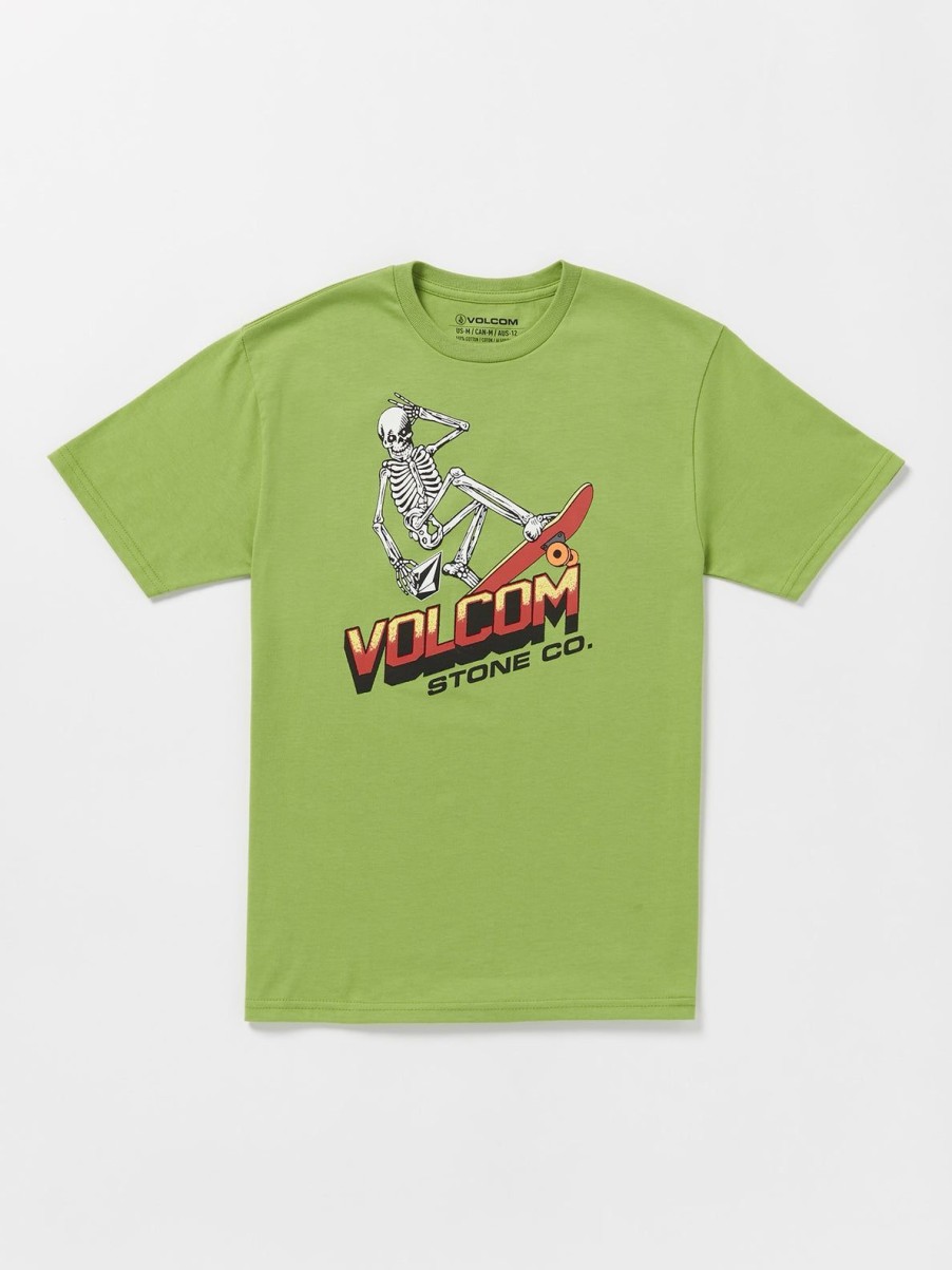 Boys Volcom T-Shirts & Tanks | Little Boys Bone Slide Short Sleeve Tee Seaweed Green