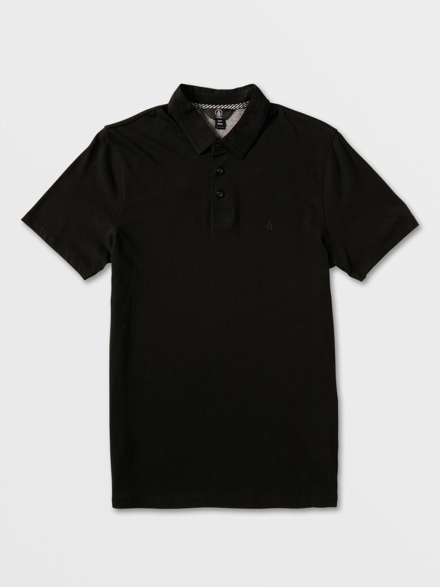 Men Volcom Golf | Wowzer Polo Short Sleeve Shirt Black