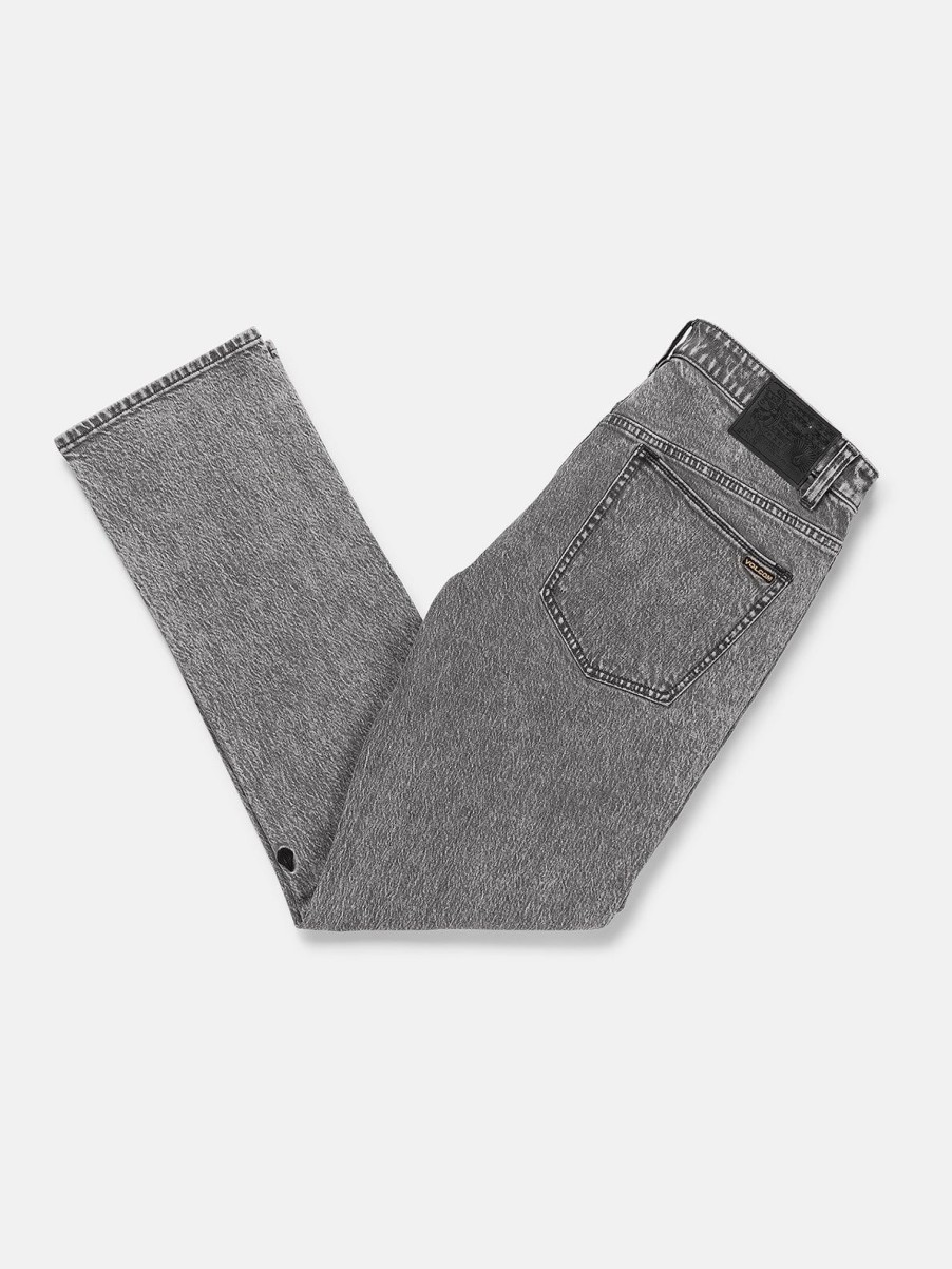 Men Volcom Jeans | Vorta Slim Fit Jeans True Vintage Black