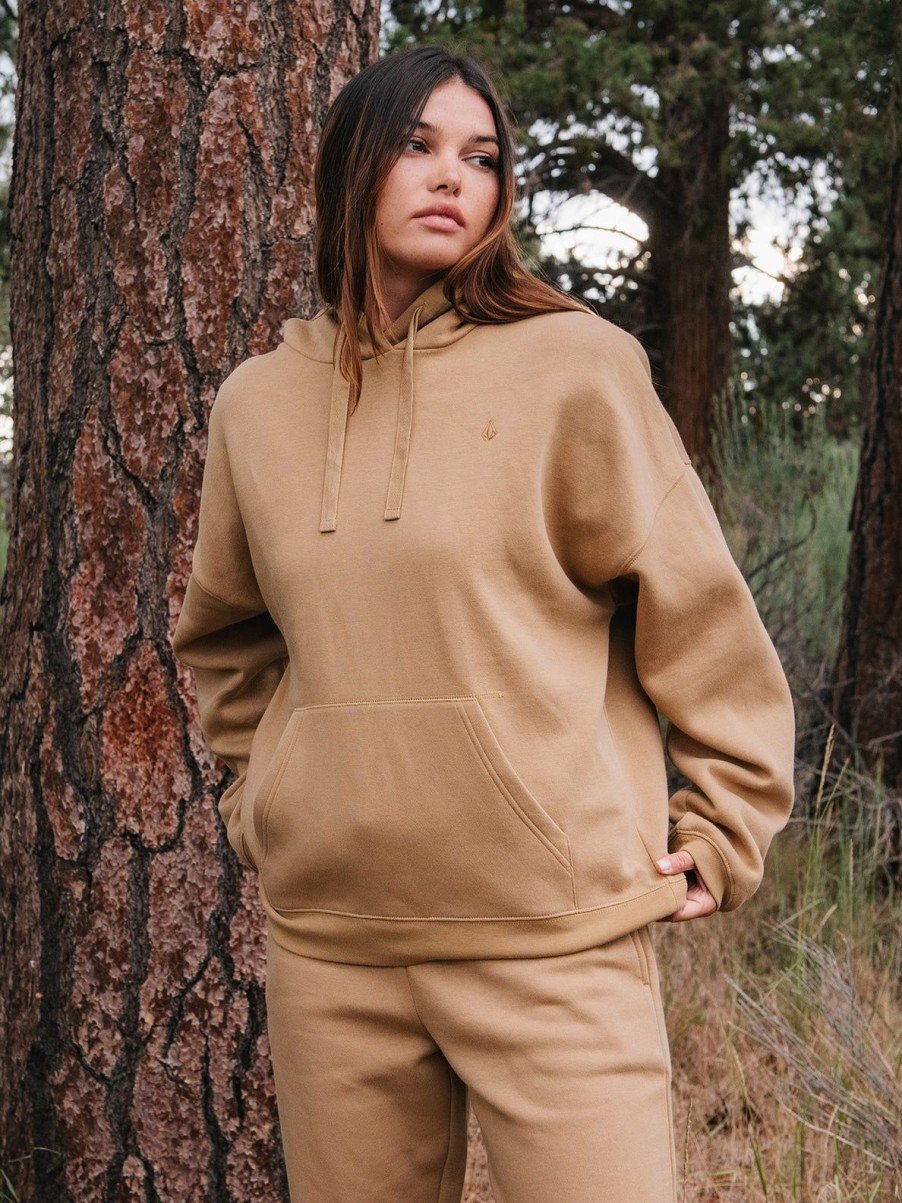 Women Volcom Hoodies & Sweatshirts | Stone Heart Ii Hoodie Mocha