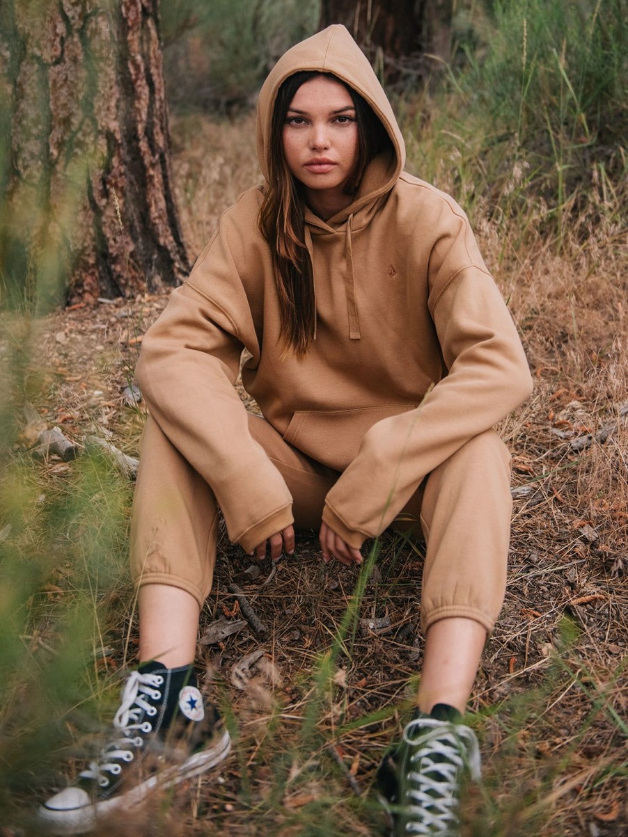 Women Volcom Hoodies & Sweatshirts | Stone Heart Ii Hoodie Mocha