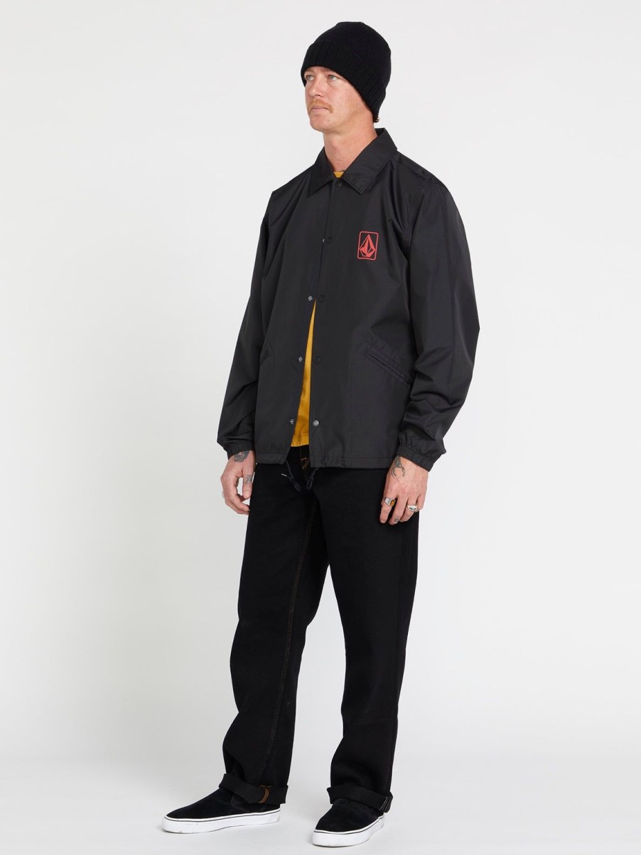 Men Volcom Skate Vitals | Skate Vitals Coaches Jacket Black Red