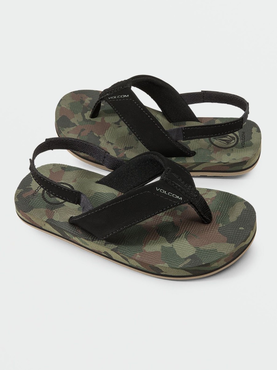 Boys Volcom | Little Boys Victor Sandals Dark Camo