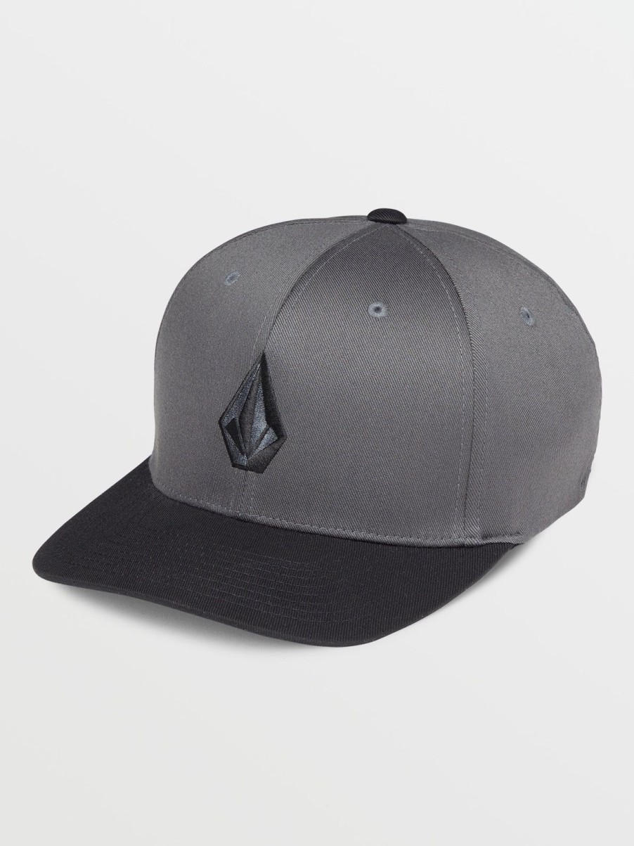 Men Volcom Golf | Full Stone Flexfit Hat Asphalt Black