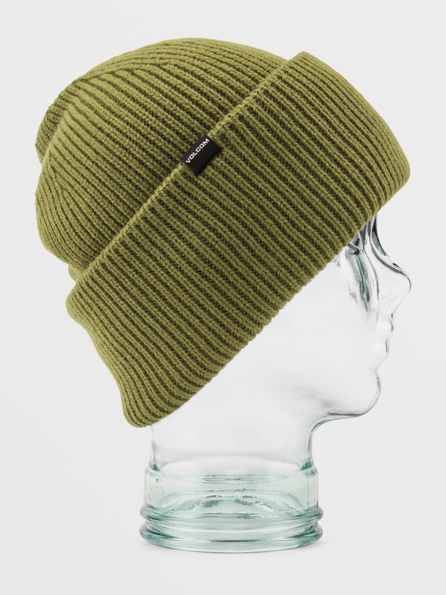 Men Volcom Beanies | Mens Roller Beanie Moss