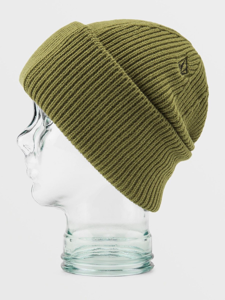 Men Volcom Beanies | Mens Roller Beanie Moss