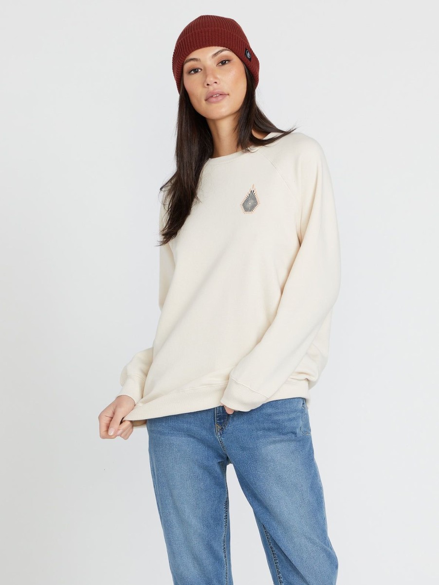 Women Volcom Hoodies & Sweatshirts | Stone Magic Boyfriend Crew Sweatshirt Cloud