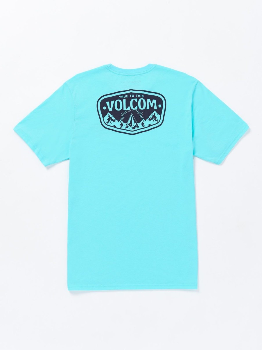 Men Volcom Mountain Biking | Mountainside Tech Short Sleeve Tee Neon Blue