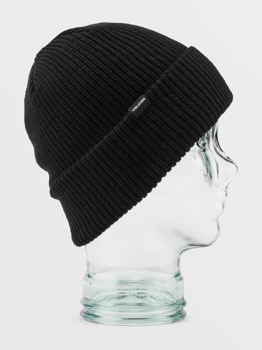 Kids Volcom Beanies | Kids Lined Beanie Black