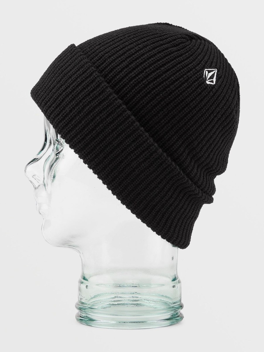 Kids Volcom Beanies | Kids Lined Beanie Black