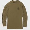 Men Volcom Rashguards | Lido Solid Long Sleeve Shirt Military