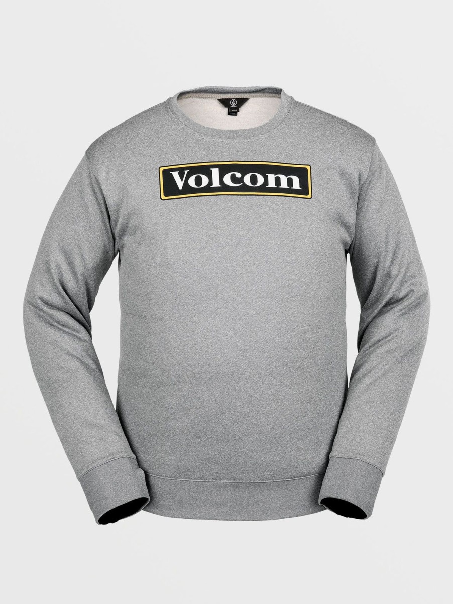 Men Volcom Hoodies & Sweatshirts | Mens Core Hydro Crew Pullover Heather Grey