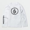 Kids Volcom Rashguards | Little Boys Lido Solid Long Sleeve Rashguard White