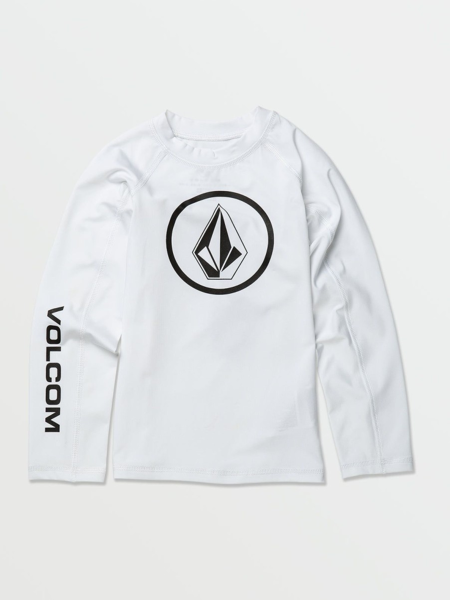 Kids Volcom Rashguards | Little Boys Lido Solid Long Sleeve Rashguard White