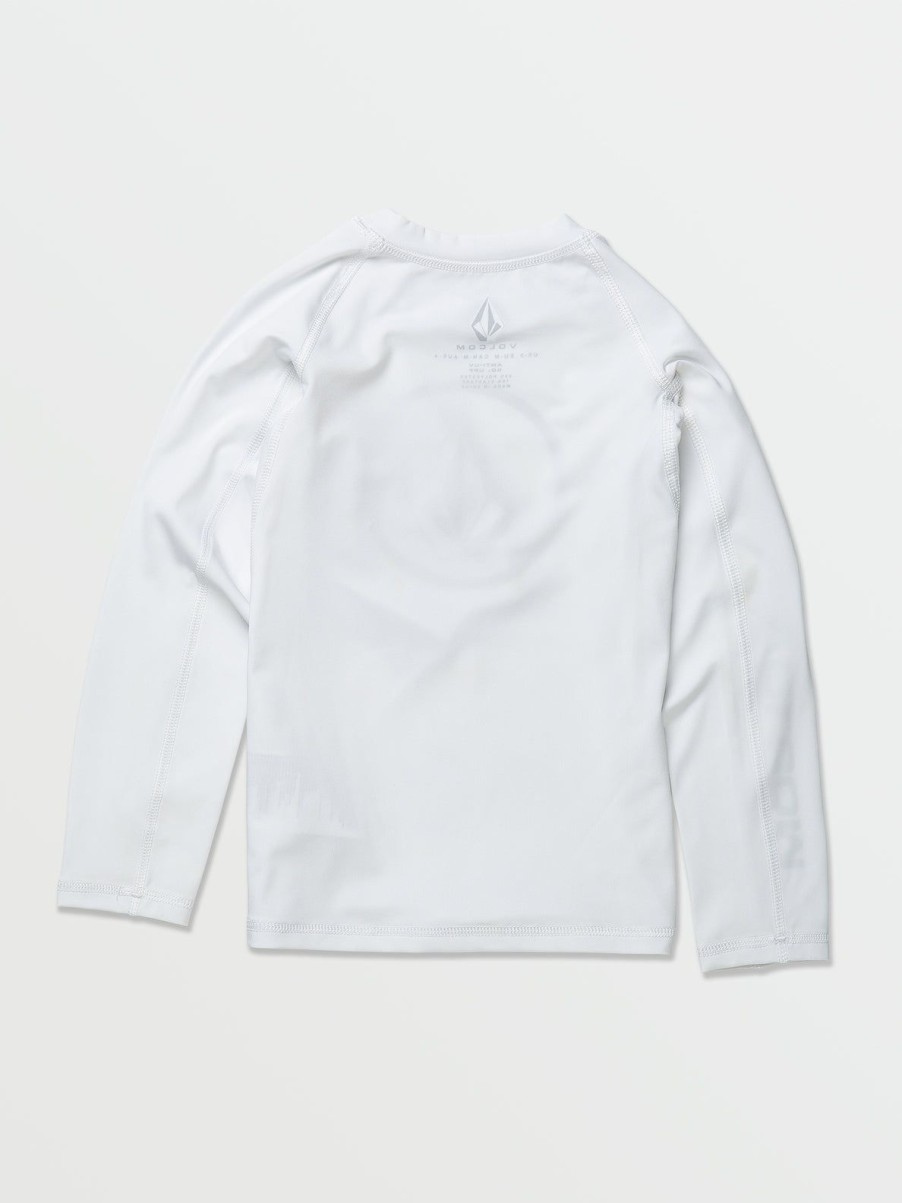 Kids Volcom Rashguards | Little Boys Lido Solid Long Sleeve Rashguard White