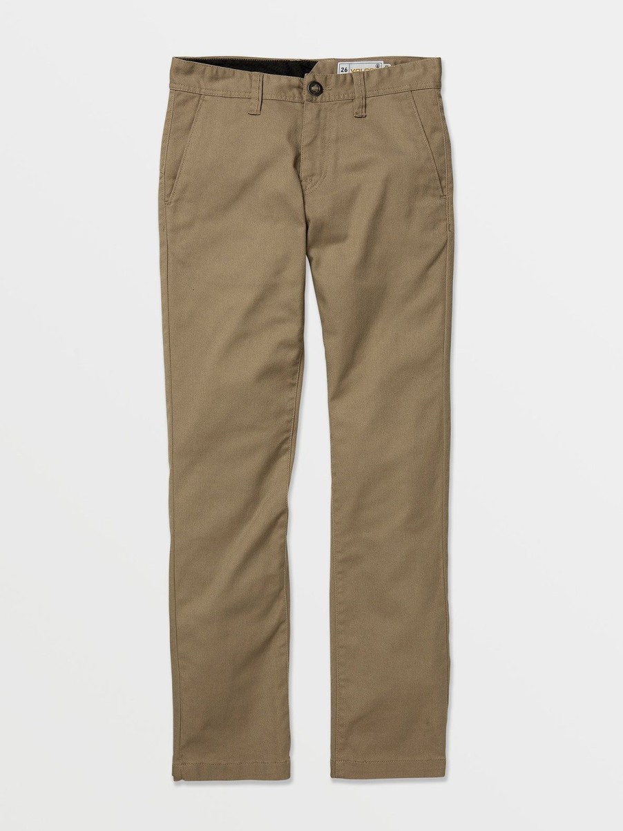 Boys Volcom Pants | Big Boys Frickin Modern Stretch Chino Pants Khaki