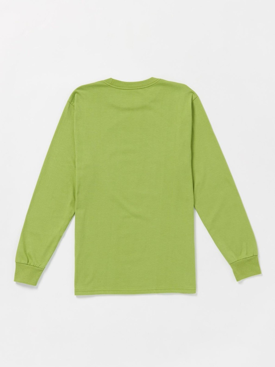 Men Volcom T-Shirts & Tanks | Blastoff Long Sleeve Tee Seaweed Green