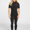 Women Volcom Wetsuits | Womens Modulator 2Mm Short Sleeve Wetsuit Black