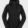 Women Volcom Layering | Womens V.Co Air Layer Thermal Hoodie Black