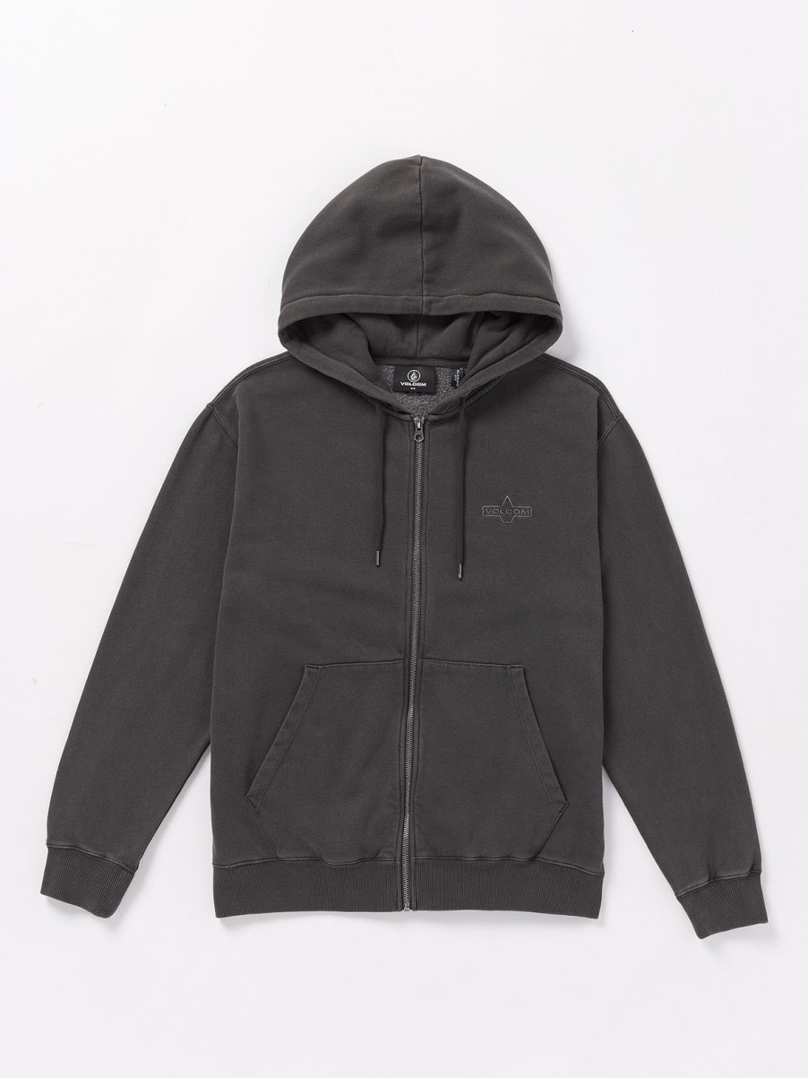 Men Volcom Jackets | Lifer Zip Jacket Asphalt Black