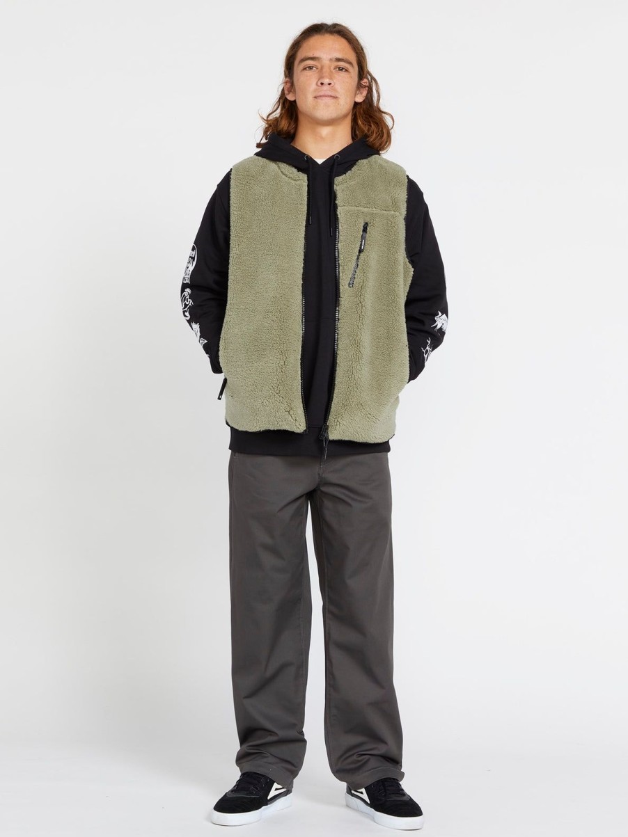 Men Volcom Jackets | Archstone Vest Thyme Green