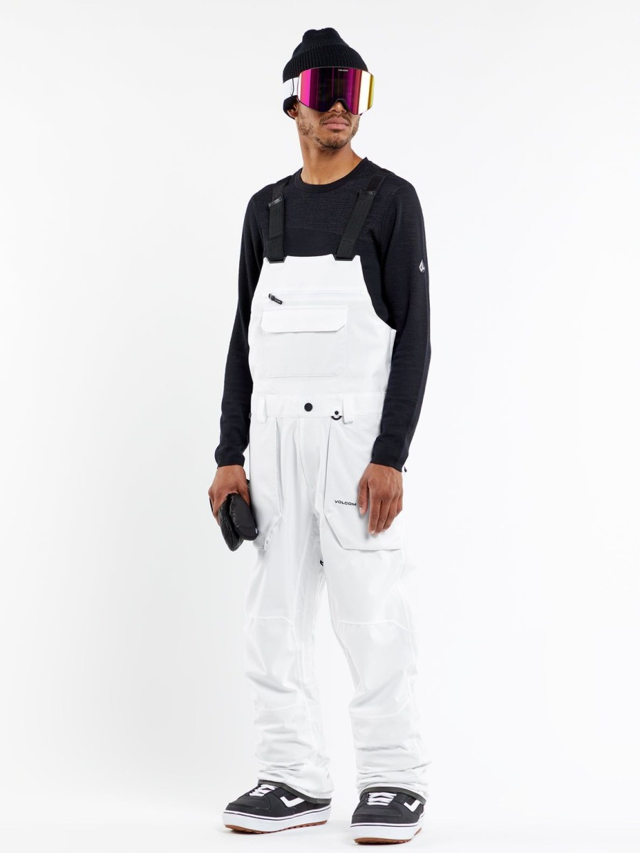 Men Volcom Pants | Mens Roan Bib Overalls White