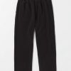 Men Volcom Pants | Bowered Light Elastic Waist Fleece Pants Black