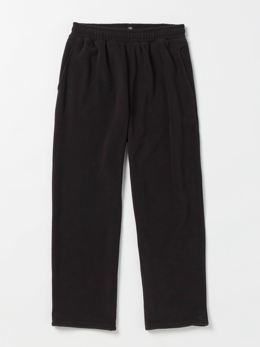 Men Volcom Pants | Bowered Light Elastic Waist Fleece Pants Black