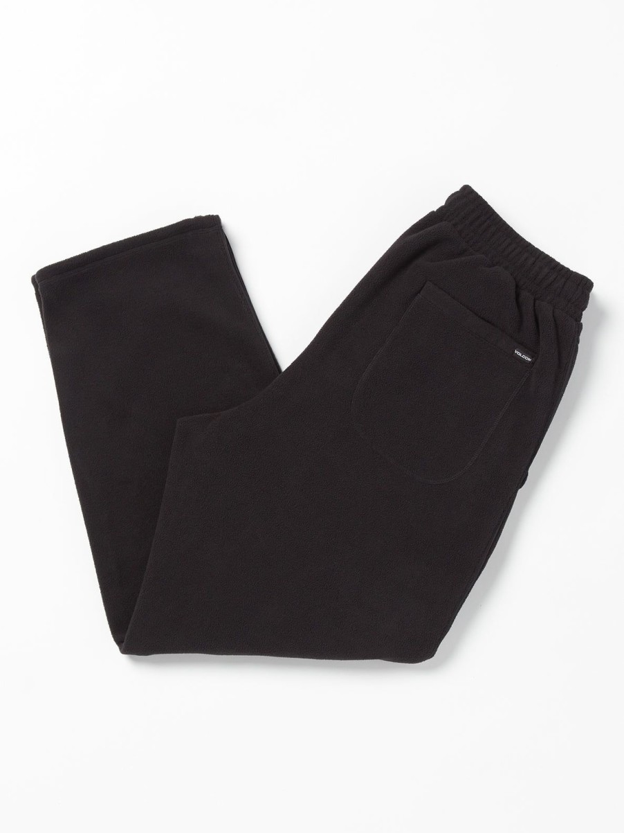 Men Volcom Pants | Bowered Light Elastic Waist Fleece Pants Black