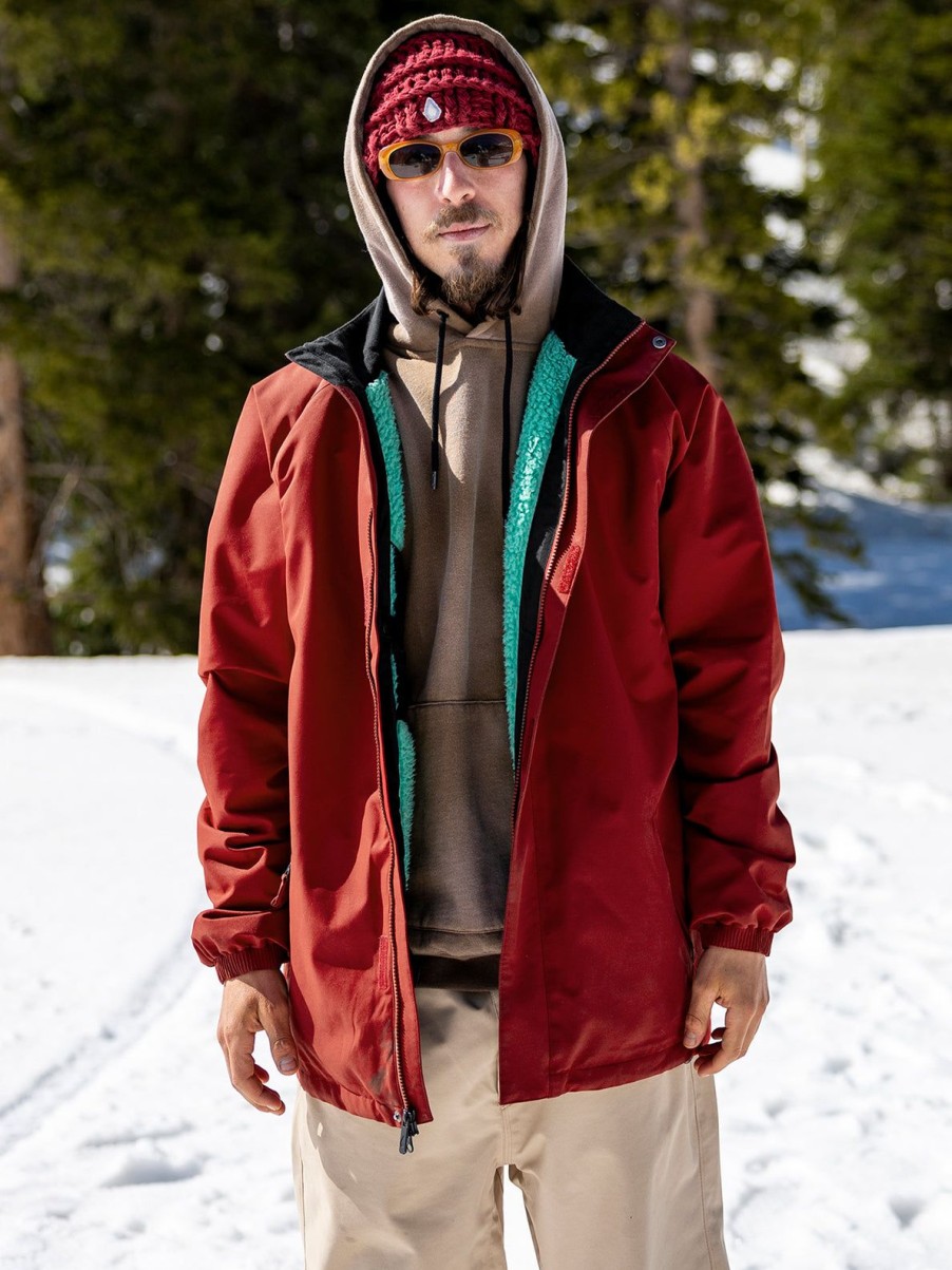 Men Volcom Jackets | Mens Ravraah Jacket Maroon